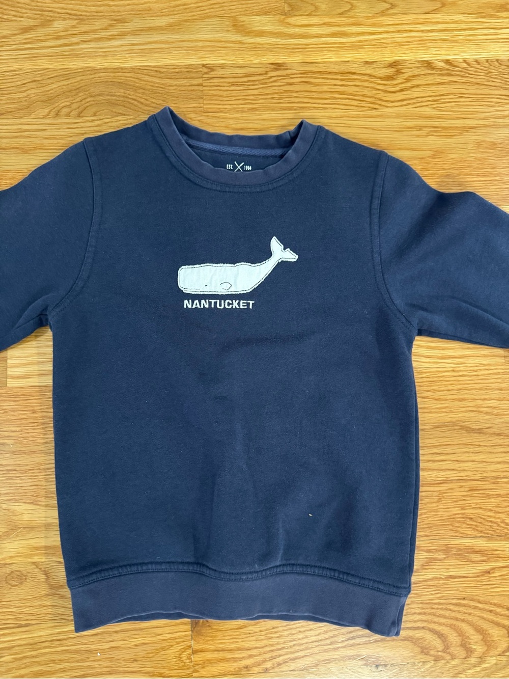 Nantucket Navy Kids Sweatshirt - Whale Graphic